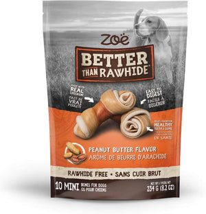 Zoe Better than Rawhide Bones Peanut Butter Flavor Dog Treats, Mini