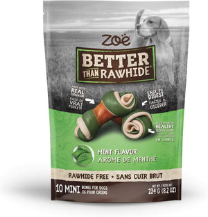 Zoe Better than Rawhide Bones Mint Flavor Dog Treats, Mini