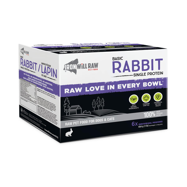 Iron Will Raw Basic Rabbit Frozen Dog & Cat Food