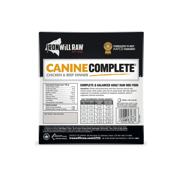 Iron Will Raw Canine Complete Chicken & Beef Dinner Frozen Dog Food