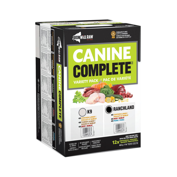 Iron Will Raw Canine Complete Pack Variété Ranchland Nourriture congelée pour chien