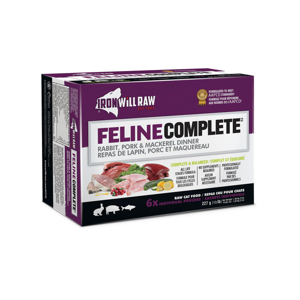 Iron Will Raw Feline Complete Rabbit, Pork & Mackerel Dinner Frozen Cat Food