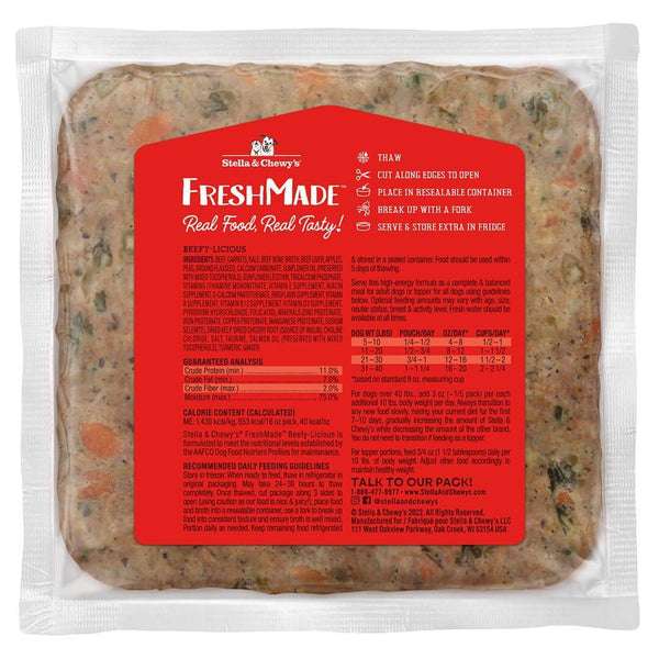 Stella & Chewy's FreshMade Beefy-Licious Dîner doucement cuit Nourriture congelée pour chien