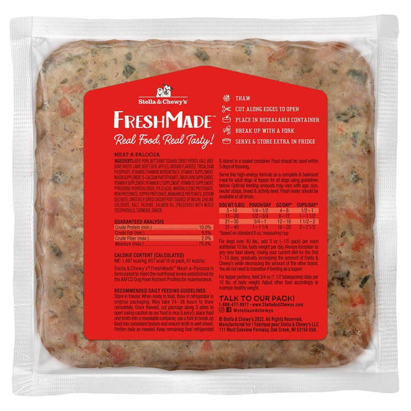 Stella & Chewy's FreshMade Meat-a-Palooza Dîner doucement cuit Nourriture congelée pour chien