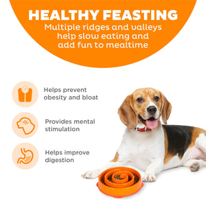 Outward Hound Fun Feeder Slo Bowl Dog Slow Feeder, Orange