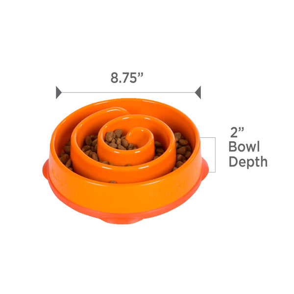 Outward Hound Fun Feeder Slo Bowl Dog Slow Feeder, Orange