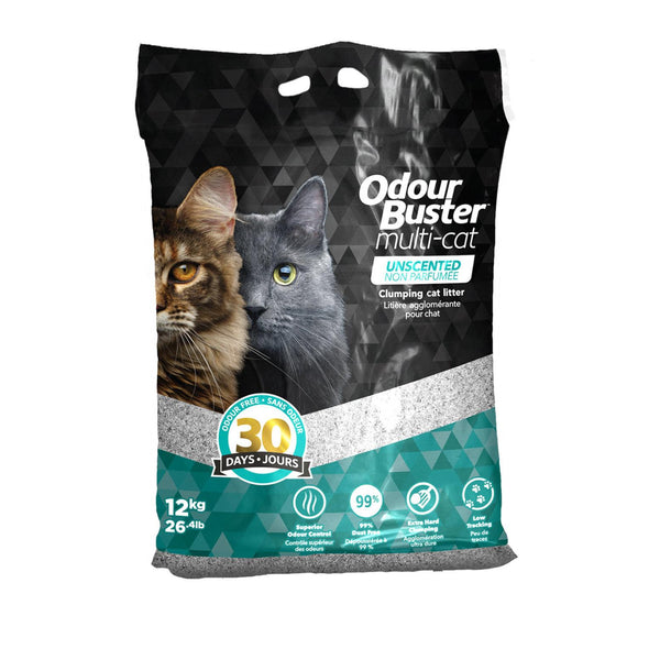 Odour Buster Litière pour chats agglomérante, multi-chats, sans parfum.