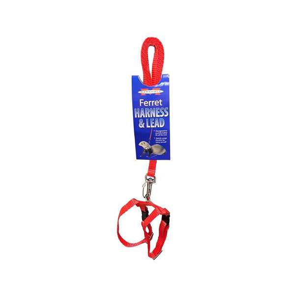 Marshall Ferret Harness & Lead Set, Red