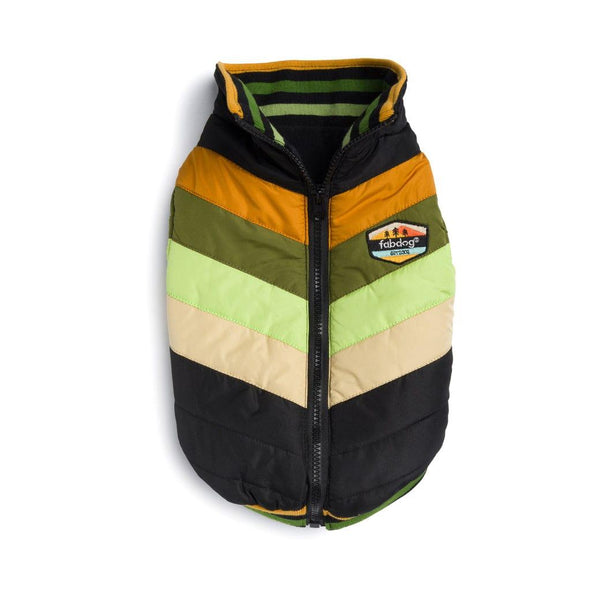 fabdog Chevron Dog Coat, Black