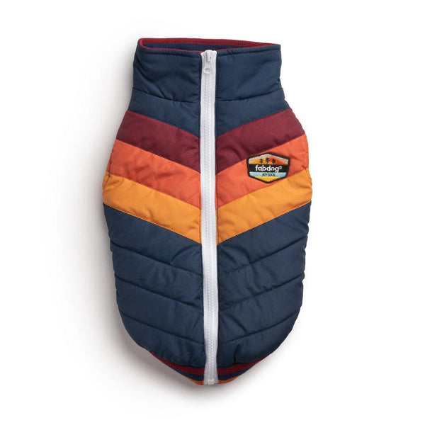 fabdog Chevron Dog Coat, Navy