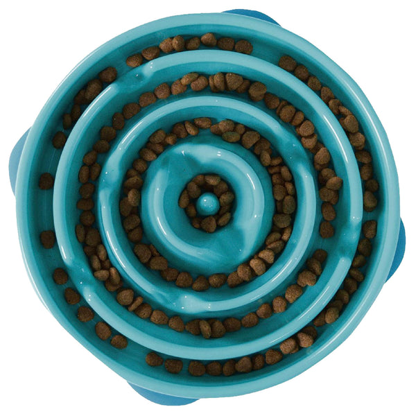 Outward Hound Fun Feeder Slo Bowl Dog Slow Feeder, Turquoise