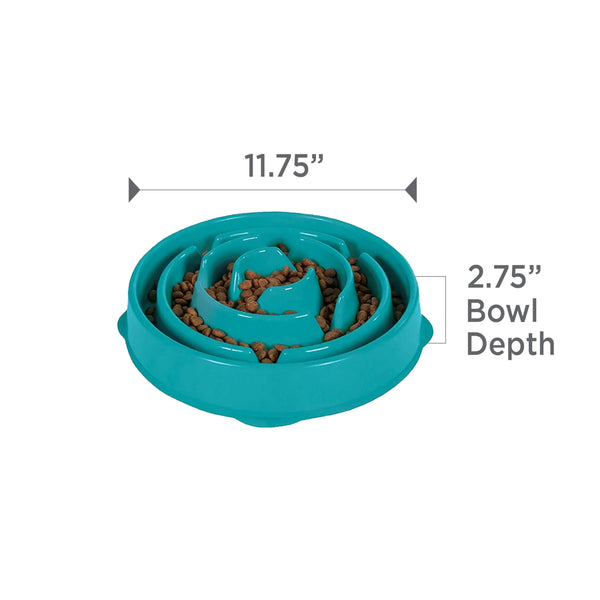 Outward Hound Fun Feeder Slo Bowl Dog Slow Feeder, Turquoise