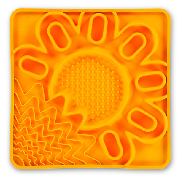 Messy Mutts Tapis interactif multi-surfaces en silicone avec cadre pour chien Orange