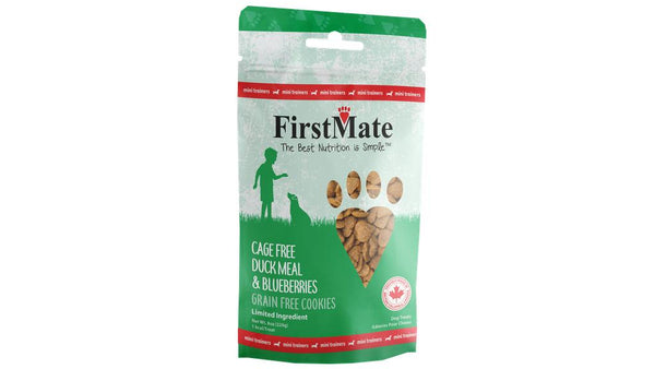 FirstMate Mini Trainers Cage Free Duck Meal & Blueberries Dog Treats