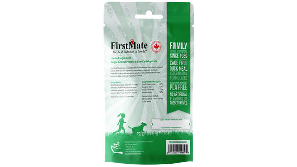 FirstMate Cage Free Duck Meal & Blueberries Dog Treats