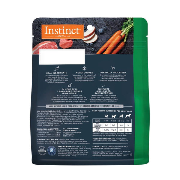Instinct Raw Meals Grass-Fed Lamb Freeze-Dried Dog Food