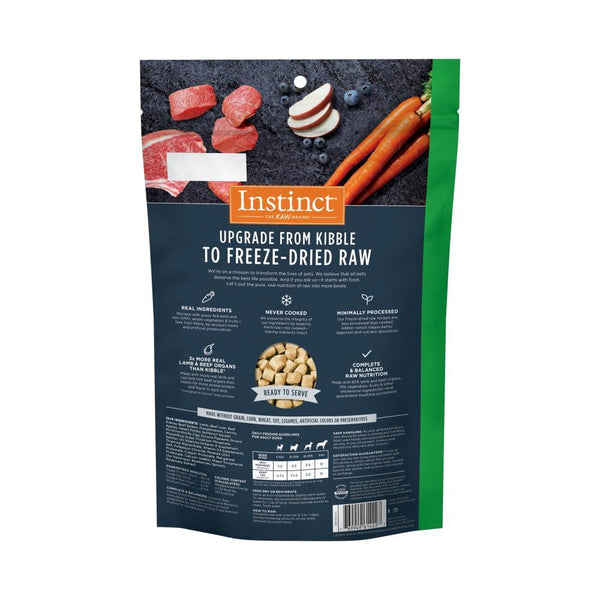 Instinct Raw Meals Nourriture lyophilisée pour chiens à l'agneau nourri à l'herbe