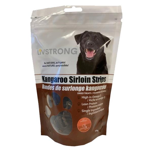 Livstrong Friandises en bandes de surlonge de kangourou pour chien.