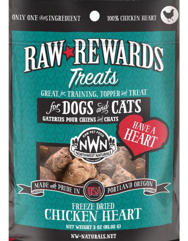 Northwest Naturals Raw Rewards Chicken Hearts Freeze-Dried Dog & Cat Treats