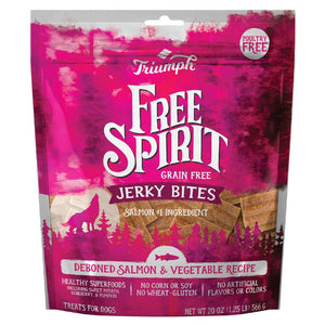 Triumph Free Spirit Bouchées Jerky Saumon & Légumes Friandises sans céréales pour chiens