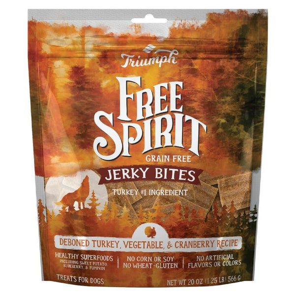 Triumph Free Spirit Turkey, Vegetable & Cranberry Jerky Bites Grain-Free Dog Treats