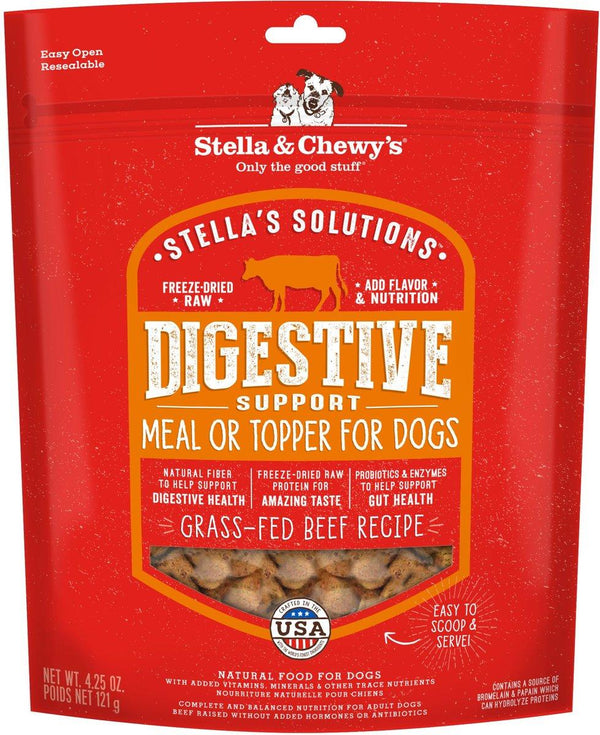 Stella & Chewy's Stella's Solutions Morsels de dîners bÅ“uf Boost Digestif Nourriture crue lyophilisée pour chiens