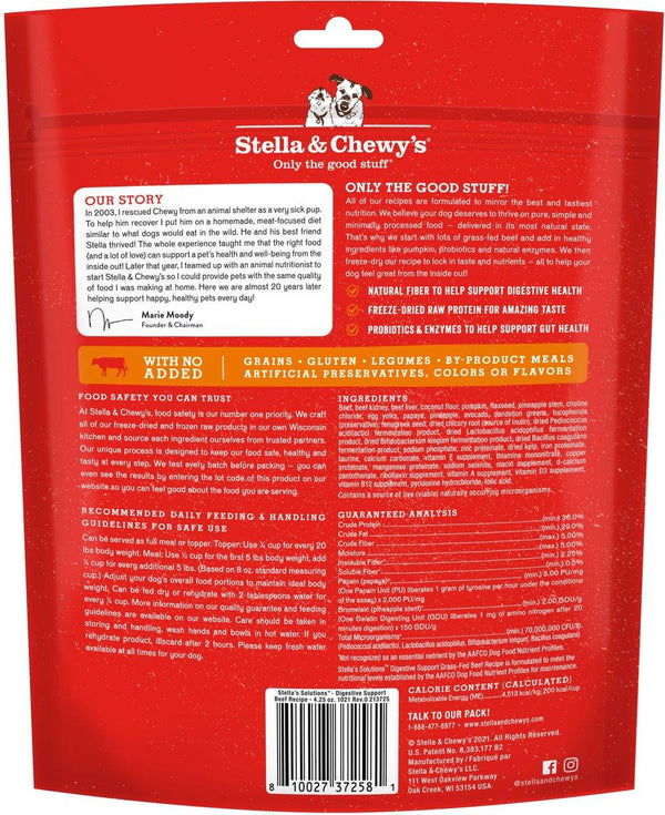 Stella & Chewy's Stella's Solutions Morsels de dîners bÅ“uf Boost Digestif Nourriture crue lyophilisée pour chiens