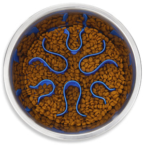 Outward Hound Fun Feeder Slo Bowl Dog Slow Feeder, Stainless Steel
