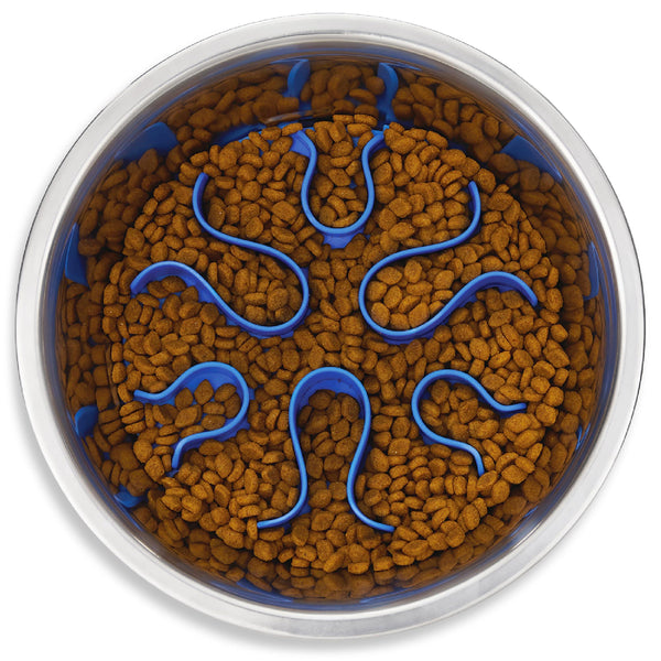 Outward Hound Fun Feeder Slo Bowl Dog Slow Feeder, Stainless Steel