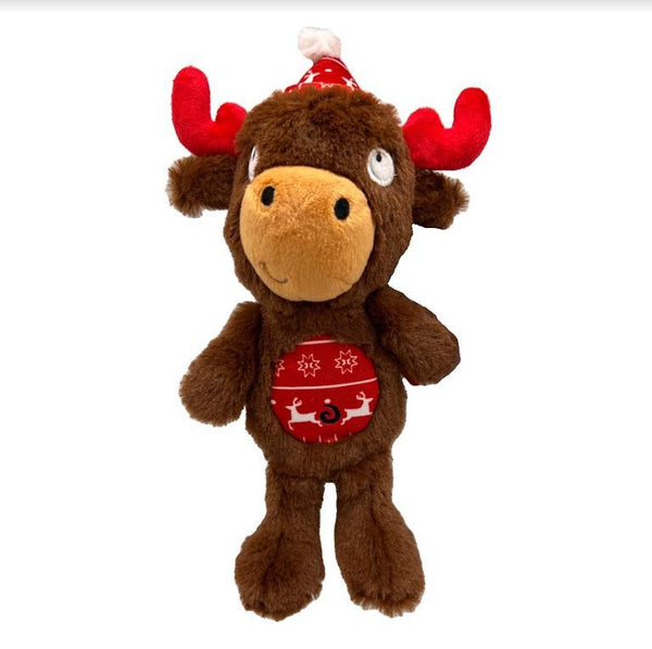 Huxley & Kent Power Plush Mistletoe Moose Dog Toy