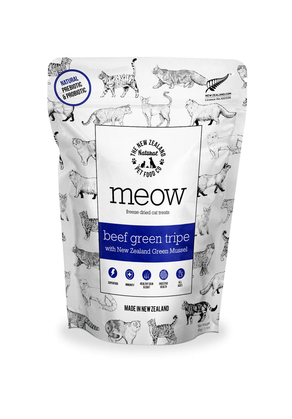 New Zealand Natural Pet Food Meow Beef Green Tripe Freeze-Dried Cat Treats