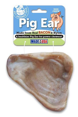 Pet Qwerks Bacon Flavored Pig Ear Nylon Dog Toy