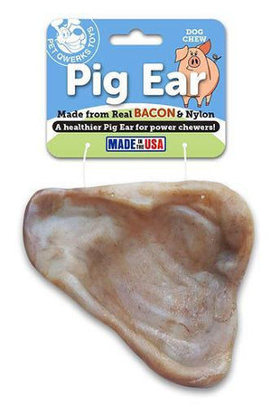 Pet Qwerks Bacon Flavored Pig Ear Nylon Dog Toy