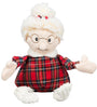 HuggleHounds HuggleFleece Mrs Claus Knottie with Tartan Plaid Dog Toy