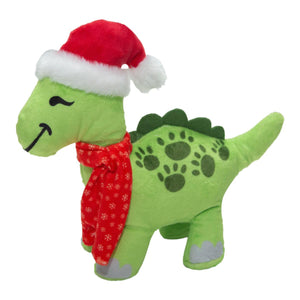 SnugArooz Brontosaure avec chapeau de Père Noël Jouet pour chien