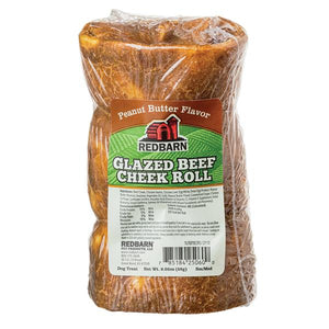 Redbarn Glazed Beef Cheek Roll Peanut Butter Dog Treats