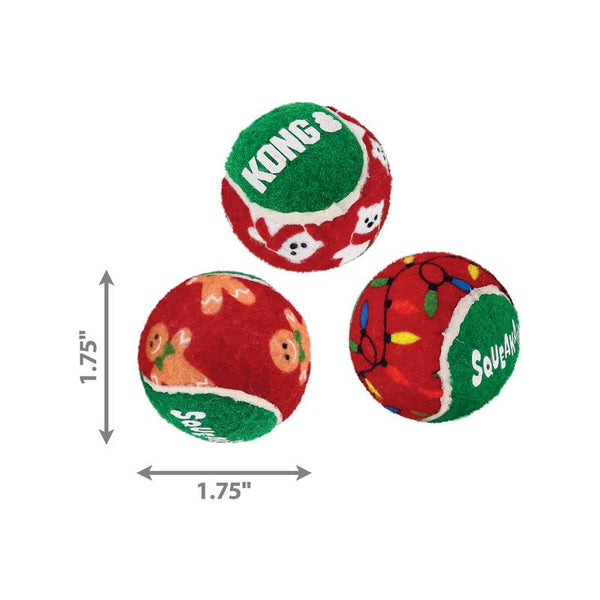 KONG Holiday SqueakAir Balls Dog Toy, 6-pk