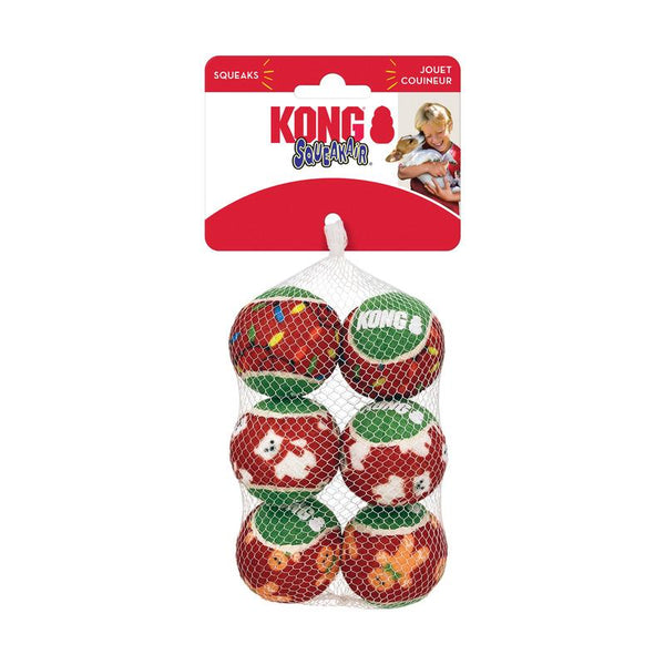 KONG Holiday SqueakAir Balls Dog Toy, 6-pk