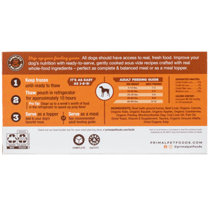 Primal Gently Cooked Beef & Carrot Recipe Frozen Dog Food, 8-oz
