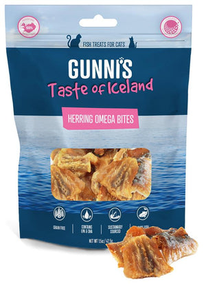 Gunni's Herring Omega Bites Cat Treats, 1.5-oz