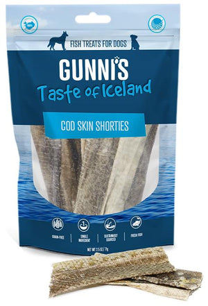 Gunni's Cod Skin Shorties Dog Treats, 2.5-oz