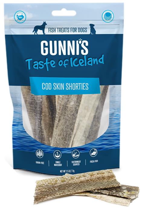 Gunni's Cod Skin Shorties Dog Treats, 2.5-oz