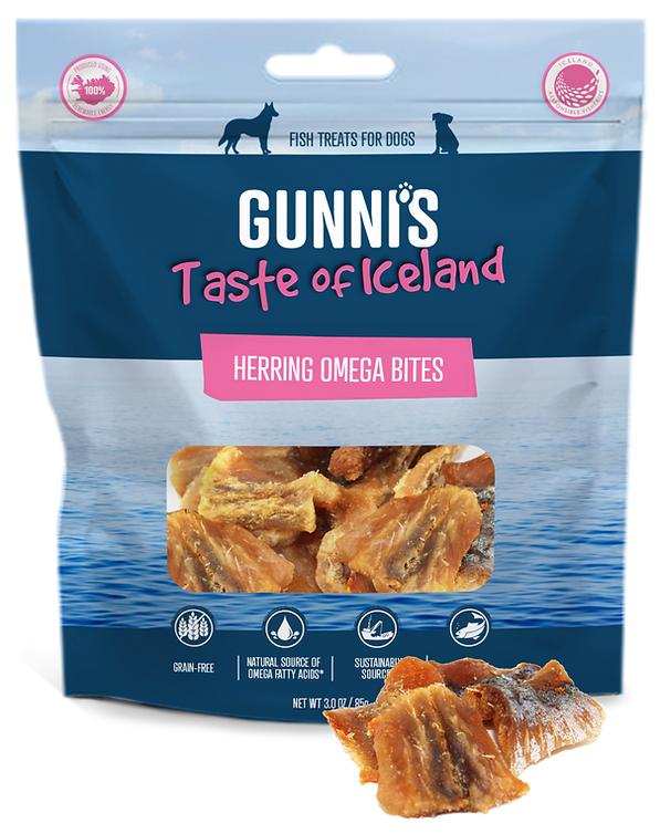 Gunni's Herring Omega Bites Dog Treats, 3-oz