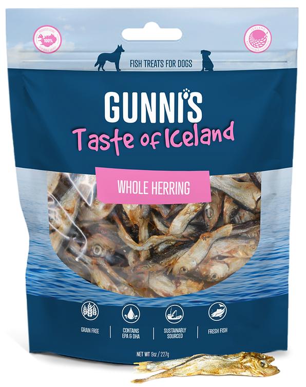 Gunni's Whole Herring Dog Treats, 9-oz