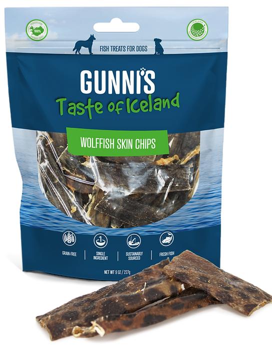 Gunni's Wolffish Skin Chips Dog Treats, 9-oz