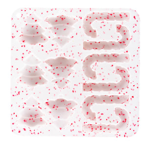 Messy Mutts Moule à gâteries en silicone pour chien Rouge/confettis