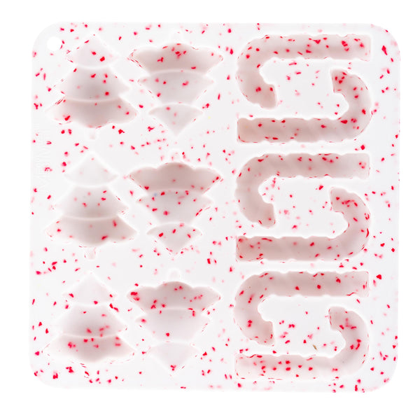Messy Mutts Moule à gâteries en silicone pour chien Rouge/confettis