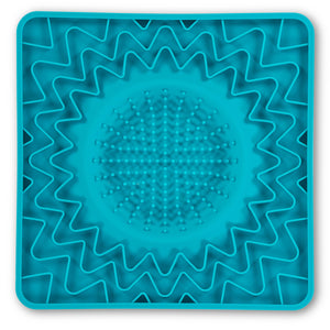 Messy Mutts Tapis de bol à lécher interactif en silicone avec cadre pour chien Bleu