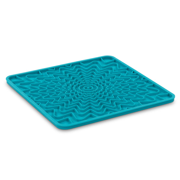Messy Mutts Tapis de léchage interactif en silicone avec cadre pour chien Bleu