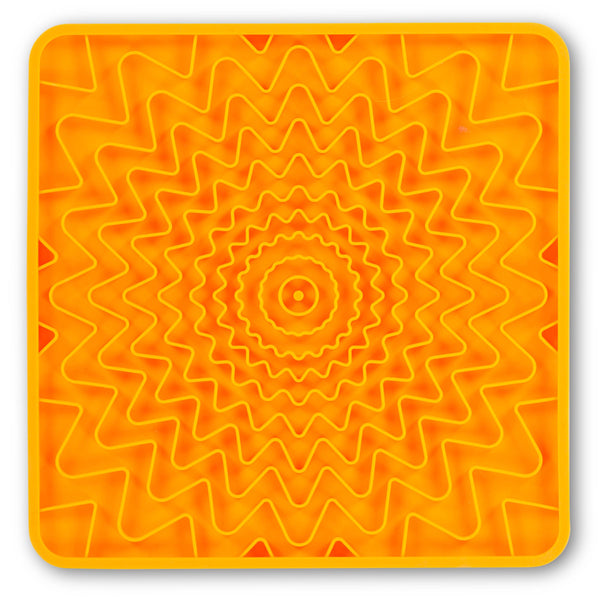 Messy Mutts Tapis de léchage interactif en silicone avec cadre pour chien Mangeoire lente Orange
